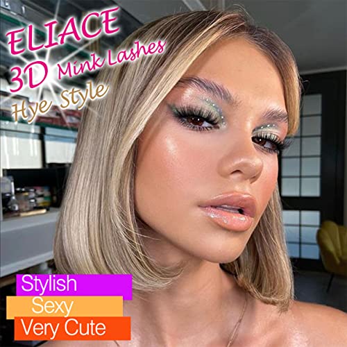 Eliace False Eyelashes Natural look Cat Eye Lashes Wispy Strips 15 Pairs 3D Mink Lashes Fake Eyelashes Faux Fluffy,Winged Fox Eyelashes, Soft Thin Band Comfortable Reusable False Lash 13MM,Hye Style
