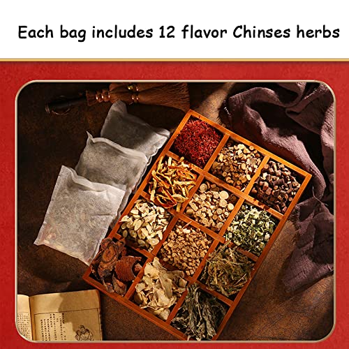30 Bags Herb Foot Spa Soak, Chinese Herbal Foot Bath Packets for Foot Reflexology Boost Immunity Strengthen Lung Power, 12 Kinds of Herbs, 31 OZ 900g