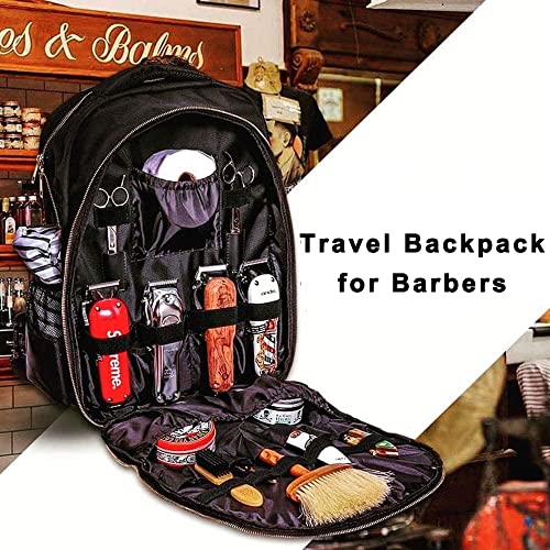 MAXPAND Large Backpack Bag Organizer for Barbers Clippers and Supplies Portable Hairstylist Clipper Backpack Travel Barber Shop Tools Bag 3 in 1 (BLACK), 19 INCHES