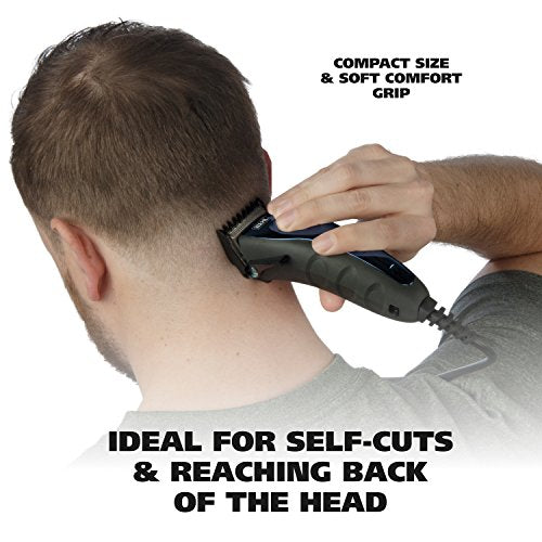 Wahl USA Self Cut Compact Corded Clipper Personal Haircutting Kit with Adjustable Taper Lever, and 12 Hair Clipper Guards for Clipping, Trimming & Personal Grooming ? Model 79467