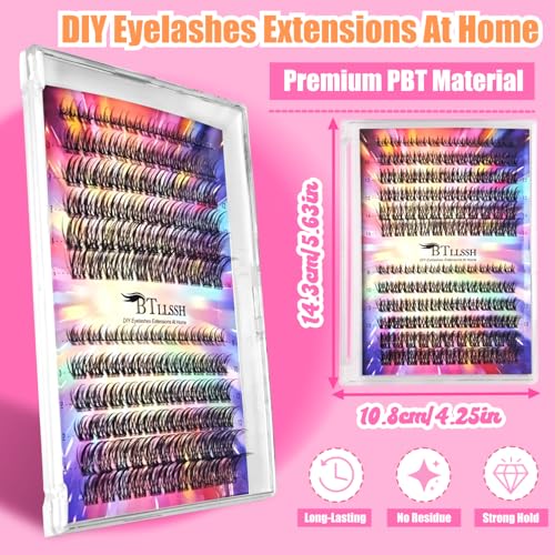 Natural Lash Kit Wispy Eyelash Extensions Individual Lash Extensions Kit with Lash Bond Seal Remover DIY Lash Kit(ZF-D)