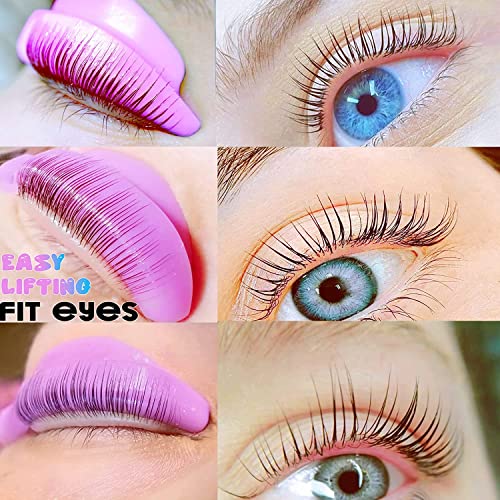 Eyelash Perm Pads Lash Lift Rods Eyelash Lift Shields Silicone Pads 9 Sizes 18 Piece Reusable Soft Lash Lift Pads Shield for Different Length Eyelashes Perfect Lifting (Violets)