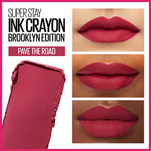Maybelline New York Maybelline Super Stay Ink Crayon Matte Longwear Lipstick Makeup, Pave The Road, 0.04 Ounce ., 130 Pave The Road, 0.04 ounces (Pack of 2)