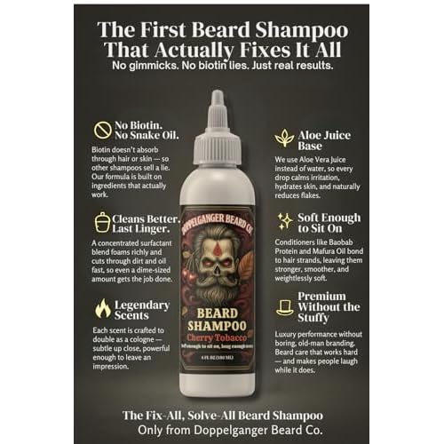 Beard Shampoo for men ? Deep Clean Beard Wash with Aloe & ACV for Softer, Fuller Beards, Dandruff & Itch Control, Explosive Lather & Lightweight Conditioning with Incredible Scents