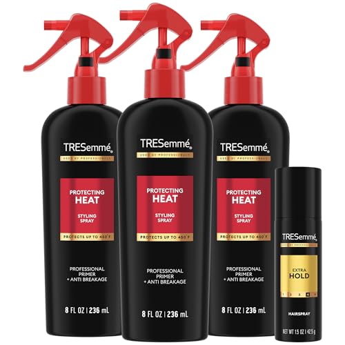 TRESemm? Protecting Heat Spray with Keratin, 3-Pack + Extra Hold Hairspray for Thermal Protection & Frizz Control