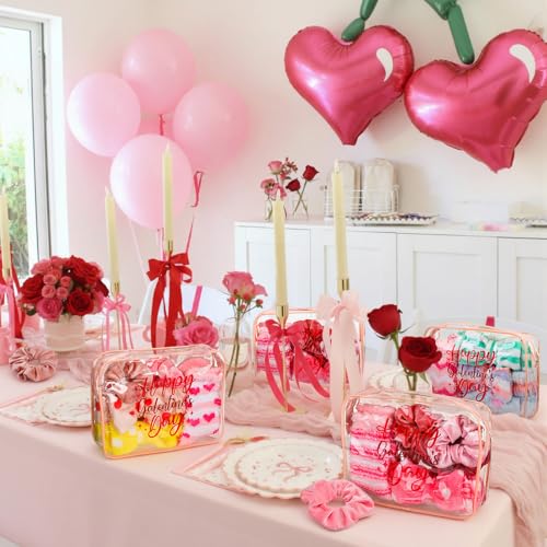 24 Pcs Galentines Day Party Favors Valentine Gifts Bulk BFF Gift Idea for Women Coquette Party Supply Galentine Socks Bestie Headband Scrunchies Pink and Red Bag for Friend Gathering Pool Day Birthday