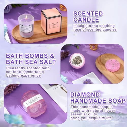 Nuogo 13 Pcs Birthday Gifts for Women Spa Basket Set for Women Mother's Day Gifts Mirrors Socks Steamers Jewelry Case Bath Robe Mom Nurse Girlfriend Wife