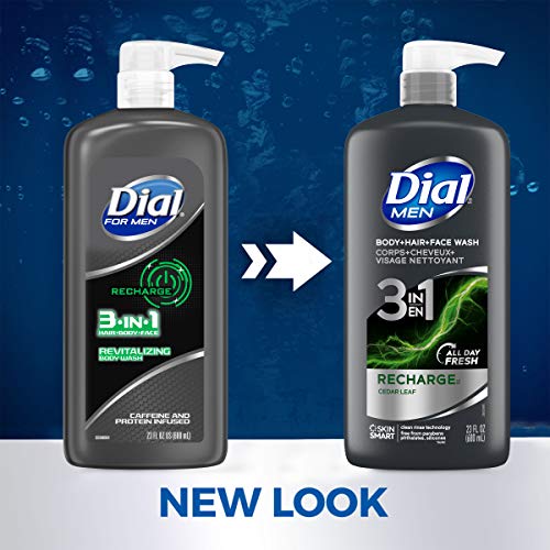 Dial Men 3in1 Body, Hair and Face Wash, Ultimate Clean, 69 fl oz (3-23 fl oz Bottles) & Men 3in1 Body, Hair and Face Wash, Recharge, 69 fl oz (3-23 fl oz Bottles)
