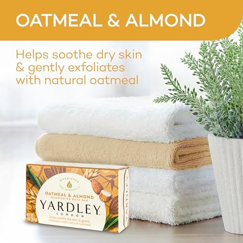 Yardley Oatmeal and Almond Bar Soap, Oatmeal & Almond, 4 Ounce (Pack of 4)