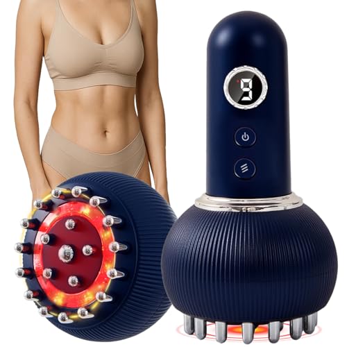 Lymphatic Drainage Massager & Anti Cellulite Massage Tool, Helps Reduce Stretch Marks & Cellulite, for Legs, Arms & Belly, Body Sculpting Machine with Microcurrent, Light, Heat & Vibration