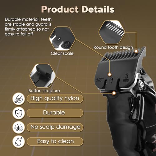 For Wahl #1 Guide Comb Attachment 1/8"(3.0 mm), Replacement Guide Comb Compatible with Wahl clipper guards set Hair Clipper and Trimmer,Cutting Guard Attachment Model 3114-001,Black(2 Pack)