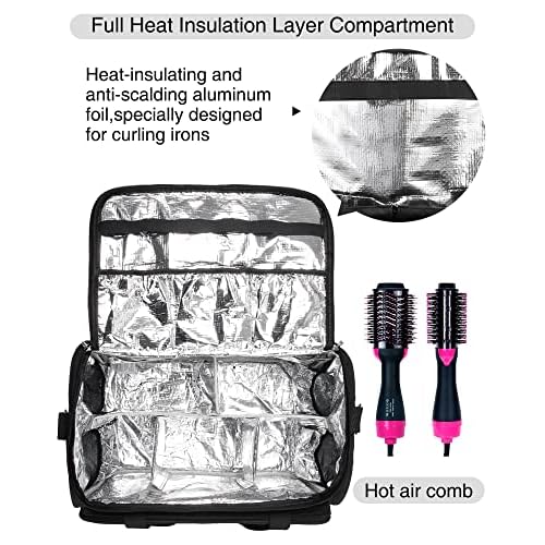 Professional Hairdressing Bag,Hairstylist Travel Bag,Cosmetics Beauty Hairdresser Bag with Shoulder Strap,Hair Makeup Salon Organizer Bag for Barber Insulation Material