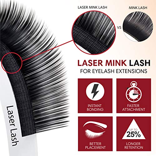 BL Laser Mink Classic Synthetic Lashes, 0.15 Thickness, D Curl 9mm, Natural Semi Permanent Eyelashes, Longer-lasting Eyelash Extension Supplies
