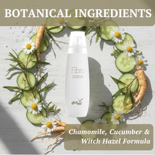 GERnetic Fibro Alcohol-Free Facial Toner, Gentle Makeup Remover with Chamomile & Cucumber, For All Skin Types, Plant-Based Face Tonic Lotion, 200ml/6.76 fl oz