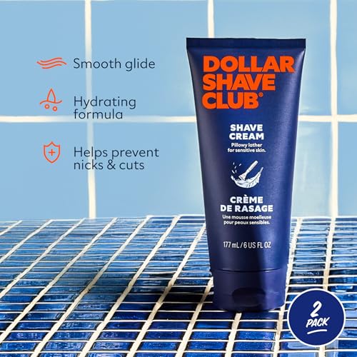 Dollar Shave Club | Shave Cream 6 ounce | Hydrating Shaving Cream for Sensitive Skin,(Pack of 4)