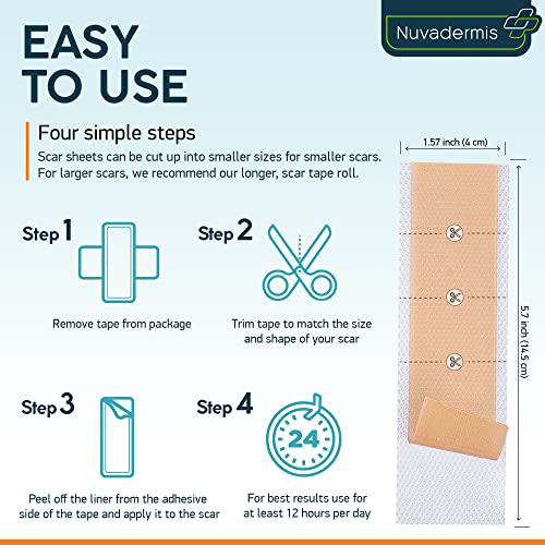 Nuvadermis Scar Sheets & Tape Bundle - 60-Day Supply for Comprehensive Scar Treatment