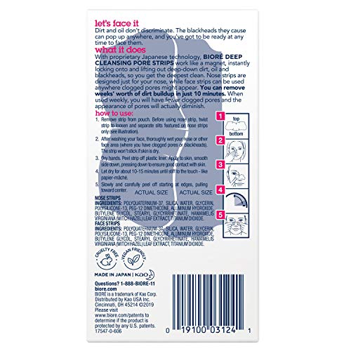 Bior? Nose+Face 24ct Pore Strips with Bior? Charcoal 18ct Nose Strips