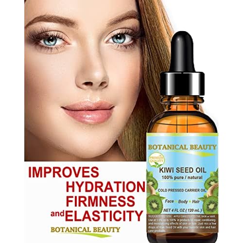 Botanical Beauty KIWI SEED OIL. 100% Pure Natural Undiluted Virgin Cold Pressed Carrier Oil for Face, Skin, Body, Hair, Nail Care (4 Fl Oz)