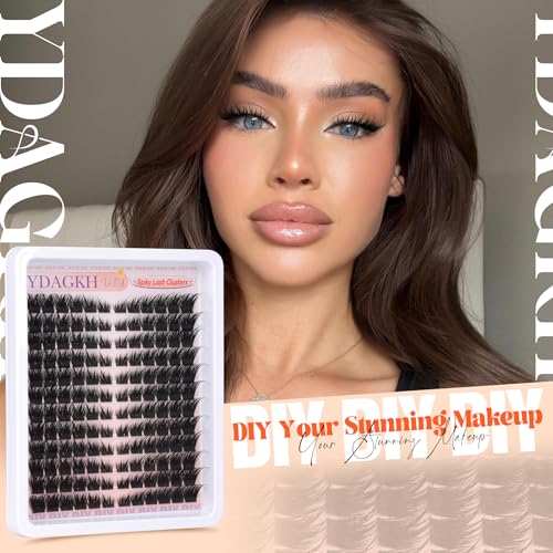 Fairy Lash Clusters Cat Eye Cluster Eyelash Extensions Natural Eyelash Clusters Spiky Manga Wispy Cluster Lashes Fox Eye 8-20mm DIY Individual Lash Extension 144Pcs by YDAGKH
