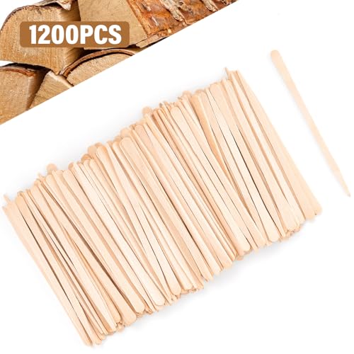 1200-Pcs Eyebrow Wax Sticks for Hair Removal, Small Wooden Waxing Sticks, Wax Spatulas Sticks, Precision Brow Wax Sticks, Applicator Sticks for Facial Waxing