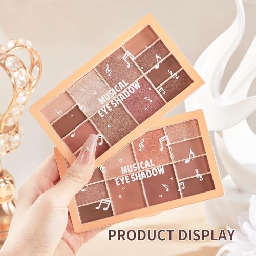 Eyeshadow Palette - 12 Color Neutral Eyeshadow, Nude Pink & Brown, Matte & Shimmer, Highly Pigmented, Blendable, Travel-Friendly Everyday Makeup, 03-1#