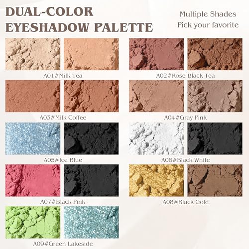 Duo Eye Shadow Powder£¬Nude &Warm Gray Matte Eyeshadow Makeup Palette£¬Neutral Shades Eyeshadow Palette for Woman Daily Eyes Looks£¬Highly Pigmented£¬Smooth, Blendable£¬sombras de ojos, Cruelty-Free 04