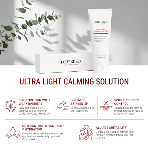 Ultra Light Calming Solution, Lightweight Face Moisturizer for Dry & Sensitive Skin, Reduce Visible Redness, Soothe Irritated Skin & Intense Moisturizer, Korean Skincare 100ml / 3.38fl.oz