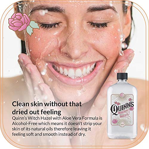 Quinn's Pure Castile Organic Peppermint Liquid Soap 32 oz Alcohol Free Rose Witch Hazel with Aloe Vera 16oz