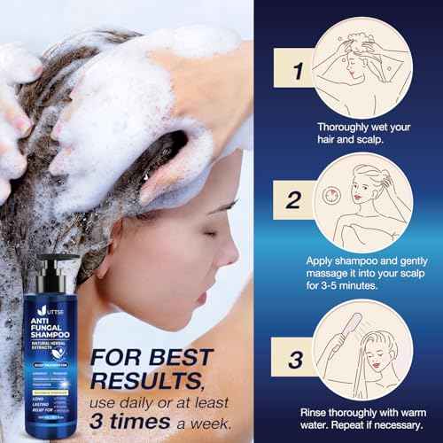 Anti-Fungal Shampoo for Scalp Psoriasis: Dandruff Shampoo for Folliculitis and Seborrheic Dermatitis - Relieves Itchy & Dry Scalp - 300 mL / 10.1 fl.oz