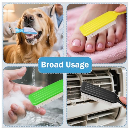 140 Pcs Handle Grip Nail Brush Bulk Hand Cleaning Brushes Pedicure Manicure Tools Soft Stiff Bristles for Cleaning Fingernails, Nail and Toe(Multicolor)