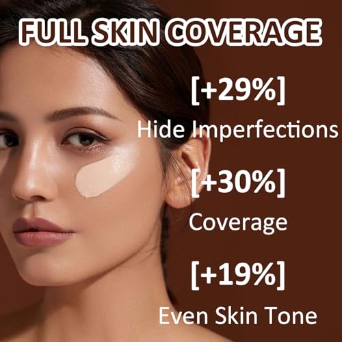 Airbrush Foundation Spray with Brush - Full Coverage Magic Minerals Airbrush Foundation for Smooth Radiant Finish, Hydrating Makeup for a Flawless, Natural Finish, Breathable (Nude)