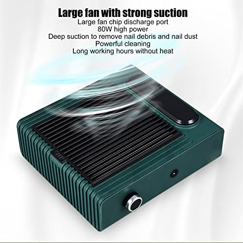 Nail Vacuum Suction Cleaner with Adjustable Heat Dissipatable Dust Collector, Nail Dust Extractor for Manicurist