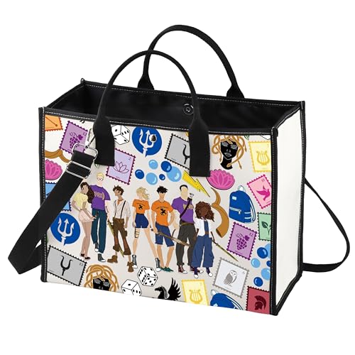 LEVLO Percy & Annabeth Tote Bag Percy Medusa & Zeus Fans Gift Percy Shoulder Bag Percy Merch (Percy Lt)