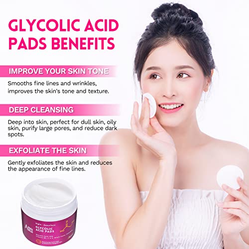 ANAI RUI Glycolic Acid Pads 35% Exfoliating Pad for Face, with Witch Hazel, Calendula, Resurfacing pads, Acid Peel for Face 80 Pads