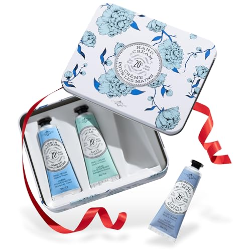 La Chatelaine White Hand Cream Trio and Luxury Soap Trio Gift Sets l Made in France | Plant-Based | Enriched with Organic Shea Butter