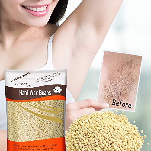 1.3lb Hard Wax Beads for Hair Removal, Yovanpur Pearl Wax Beads for Brazilian Waxing, Waxing Beans for Sensitive Skin, 21oz Face Eyebrow Back Legs At Home with 20pcs Wax Sticks (Rose pink & Cream)