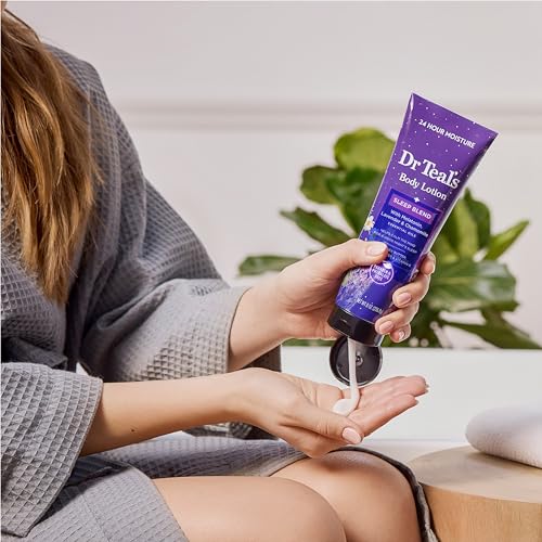 Dr Teal's Sleep Body Lotion,24-Hour Moisture,with Melatonin,Lavender & Chamomile Essential Oils,8 fl oz,(Pack of 6)