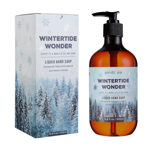 ROMIIE ZOI Christmas Liquid Hand Soap with Gift Box - Wintertide Wonder, Infused with the Winter Woods Aroma - 500ml/ 16.8 fl.oz