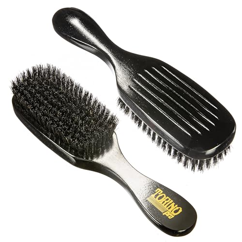Torino Pro Wave Brush #801-8 Row Soft bristles -100% Pure Boar Bristles - Great for laying down your 360 Waves