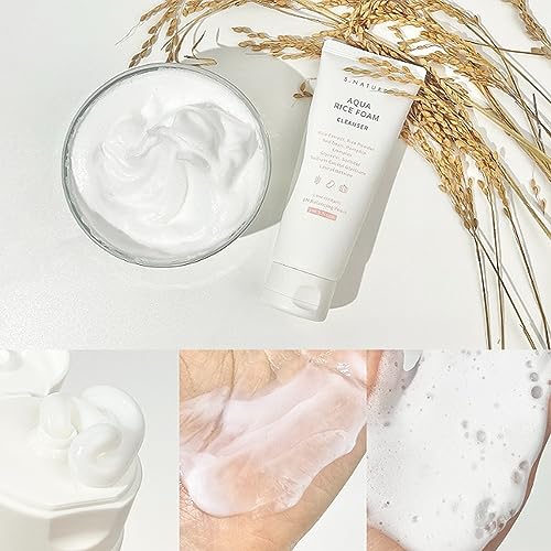S NATURE Aqua Rice Foam Cleanser, Korean Skin Care, Korean Rice Face Wash, Made in Korea 160ml / 5.64 Fl Oz