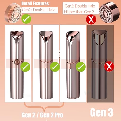 Replacement Heads for Flawless Facial Hair Remover, Replacement Blades for Finishing Touch Flawless Hair Removal Gen 2, 6 Count 18k Gold Heads with Storage Bag
