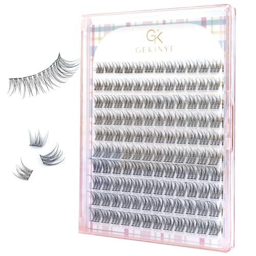 Natural Look Lash Clusters Wispy: Gekinye Individual Lashes 120 Pcs DIY Eyelash Extensions Natural 10-14mm Cluster Lashes