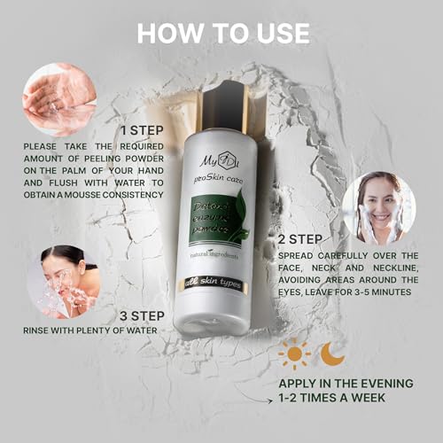 Enzyme Exfoliating Cleanser - Powder-to-Foam Exfoliating Face Wash - Fragrance-Free Face Scrub for Women & Men with Vitamin C, Papain Enzymes, Coenzyme Q10 - For All Skin Types - 2.1 oz
