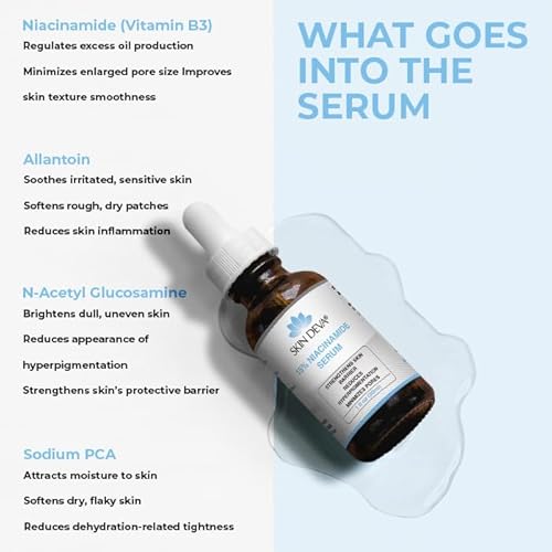Skin Deva 15% Niacinamide Serum with Vitamin B3 ? Pore Appearance & Oil Balance Facial Serum, Lightweight Formula for Smooth, Even-Looking Skin (1 fl oz)