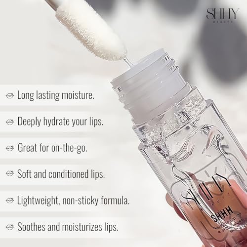 Shyy Beauty SHHH Vitamin E Lip Oil, Hydrating Clear Lip Oil Gloss for Women, Dry, and Damaged Lips Glow with Vitamin E, Non-sticky Nourishing Lip Oil