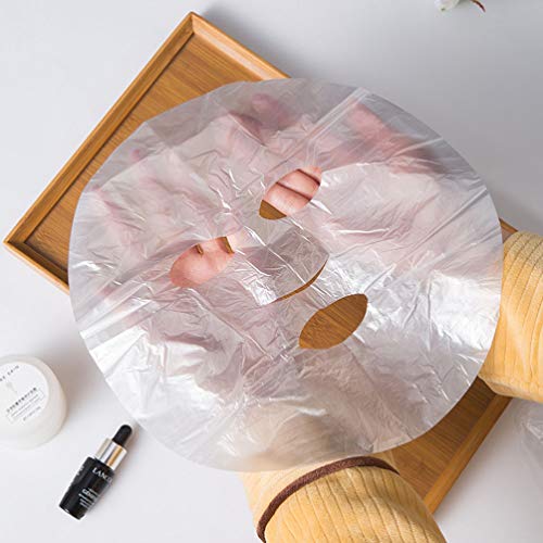 Beaupretty 400Pcs DIY Facial Sheet: Plastic face paper sheet - Precut Plastic Facial Cover for Home and Salon Clear
