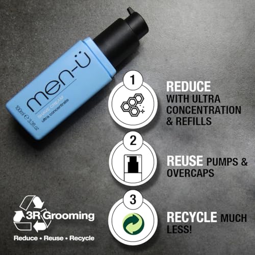 men-? High-Performance SHAVE CREAM REFILL w/UP TO 165 SHAVES, mens shaving cream with Long Lasting/Ultra-Concentrate Formula with Tea Tree oil/Lubricants & Moisturisers, shaving cream mens 3.3 fl oz.¡¦
