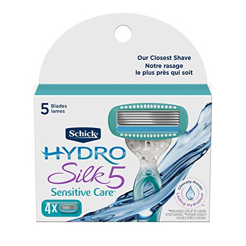 Schick Hydro Silk Moisturizing Razor Blade Refills for Women (4 Count) and Schick Hydro Silk Sensitive Skin Razor for Women