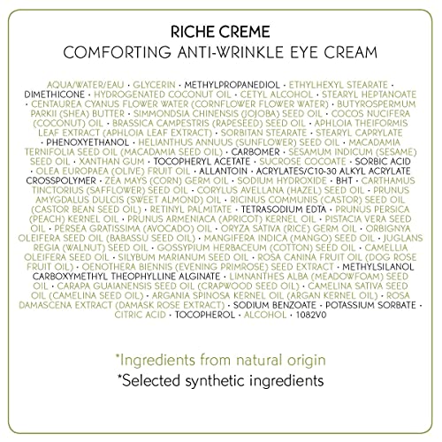Yves Rocher Eye Cream Riche Cr?me Comforting Anti-wrinkle with precious oils, for Mature Skin + Dry skin, 14 ml tube
