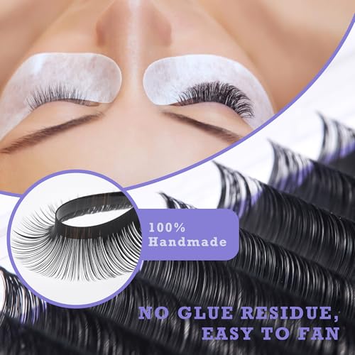 Ohiray Cashmere Lash Extensions,C CC D DD J B L Curl,Matte Black Classic Eyelashes Tray,Pesta?as Eyelash Extension Supplies for Lash Tech-(8-16mm-D-0.05)